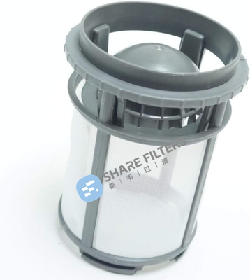 Plastic Filters Made With White Woven Mesh Fabric Enclosed / Inserted In Resin Plastic