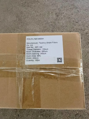 PPS Filter Mesh 150μm Wire 340μm Opening 48% Open Area