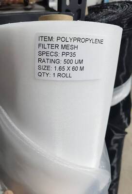 300 Micron Polypropylene PP Monofilament Filter Mesh, 36% Open Area, Plain Weave