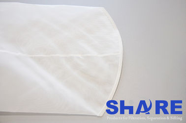 White Ultrasonic Welded Nylon Mesh Filter Bags For Industrial Filtration