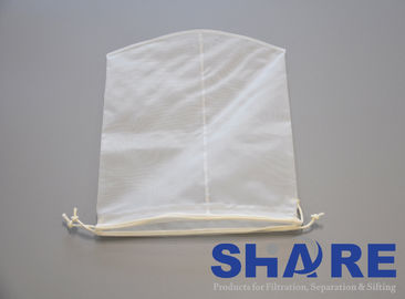 White Ultrasonic Welded Nylon Mesh Filter Bags For Industrial Filtration