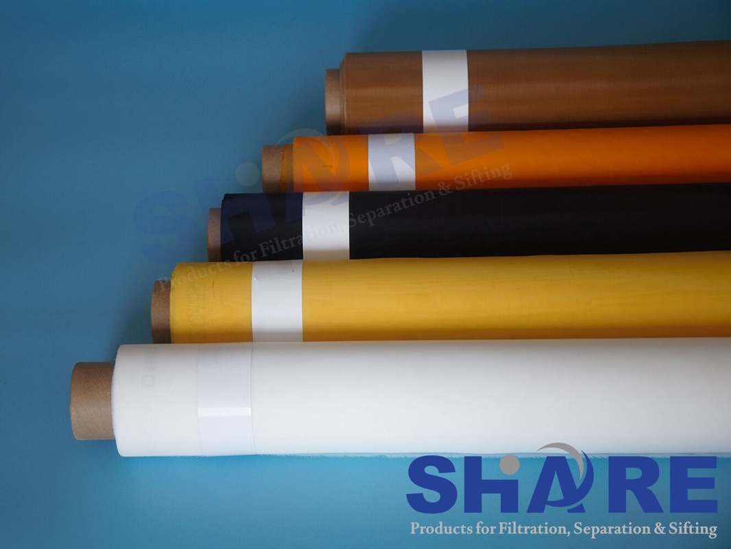 90T 230 Mesh Polyester Screen Printing Mesh Yellow White Reproducible