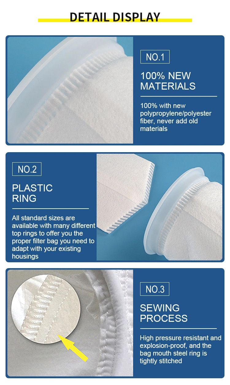 Non Fiber Migration Polyester Felt Filter Bags 0.5um To 2000um 1