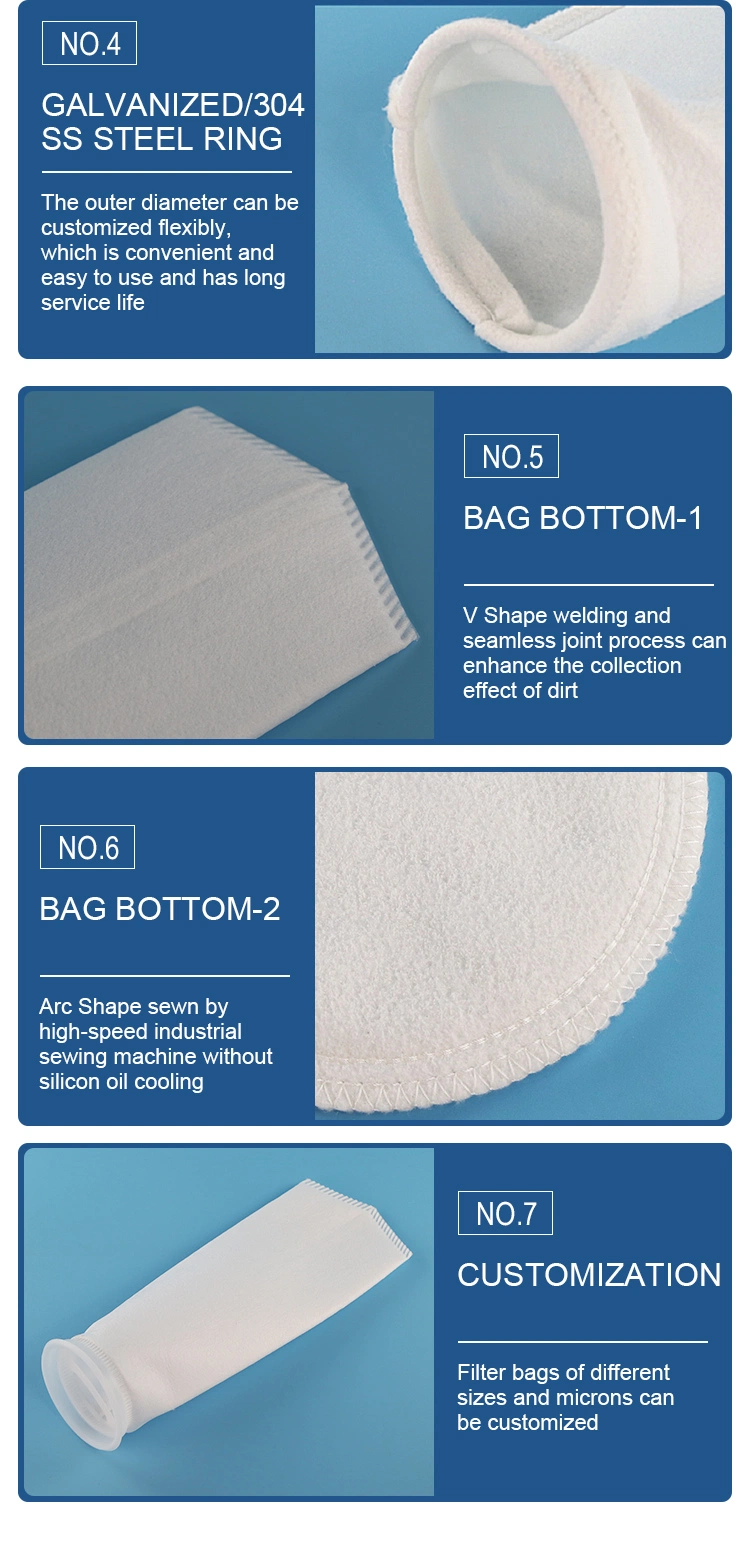 Superior Quality Standard &amp; Customized Polypropylene PP Felt Filter Bags