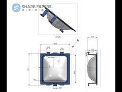 Square Proofer Cup 112.1x104.4x34.5mm with PET Mesh Dough Pocket